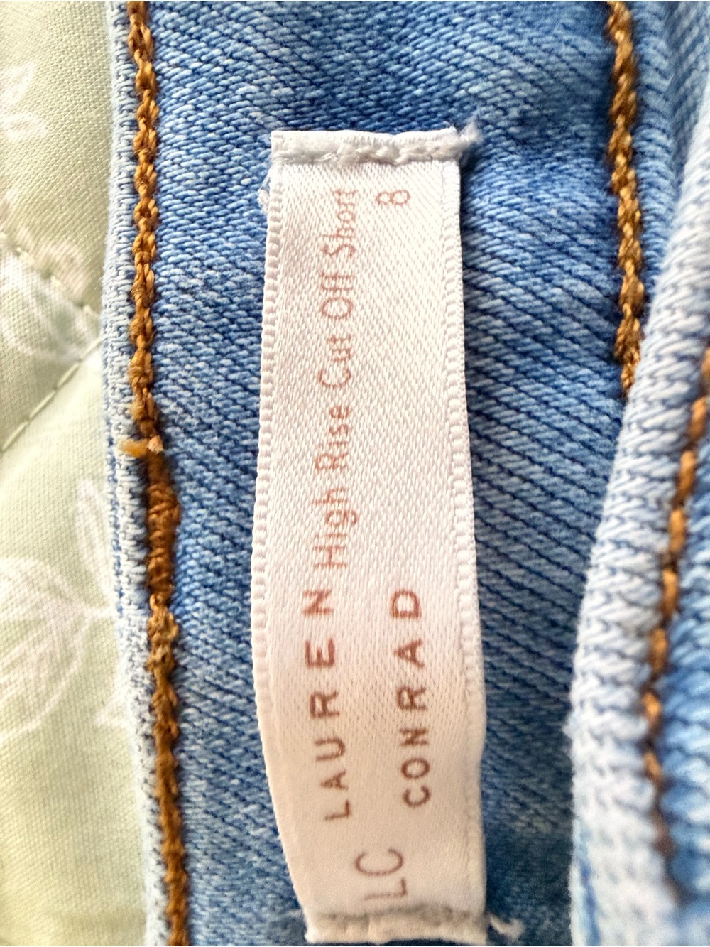 LC Lauren Conrad Light Blue High-Rise Button-Fly Denim Shorts - Picture 2 of 7